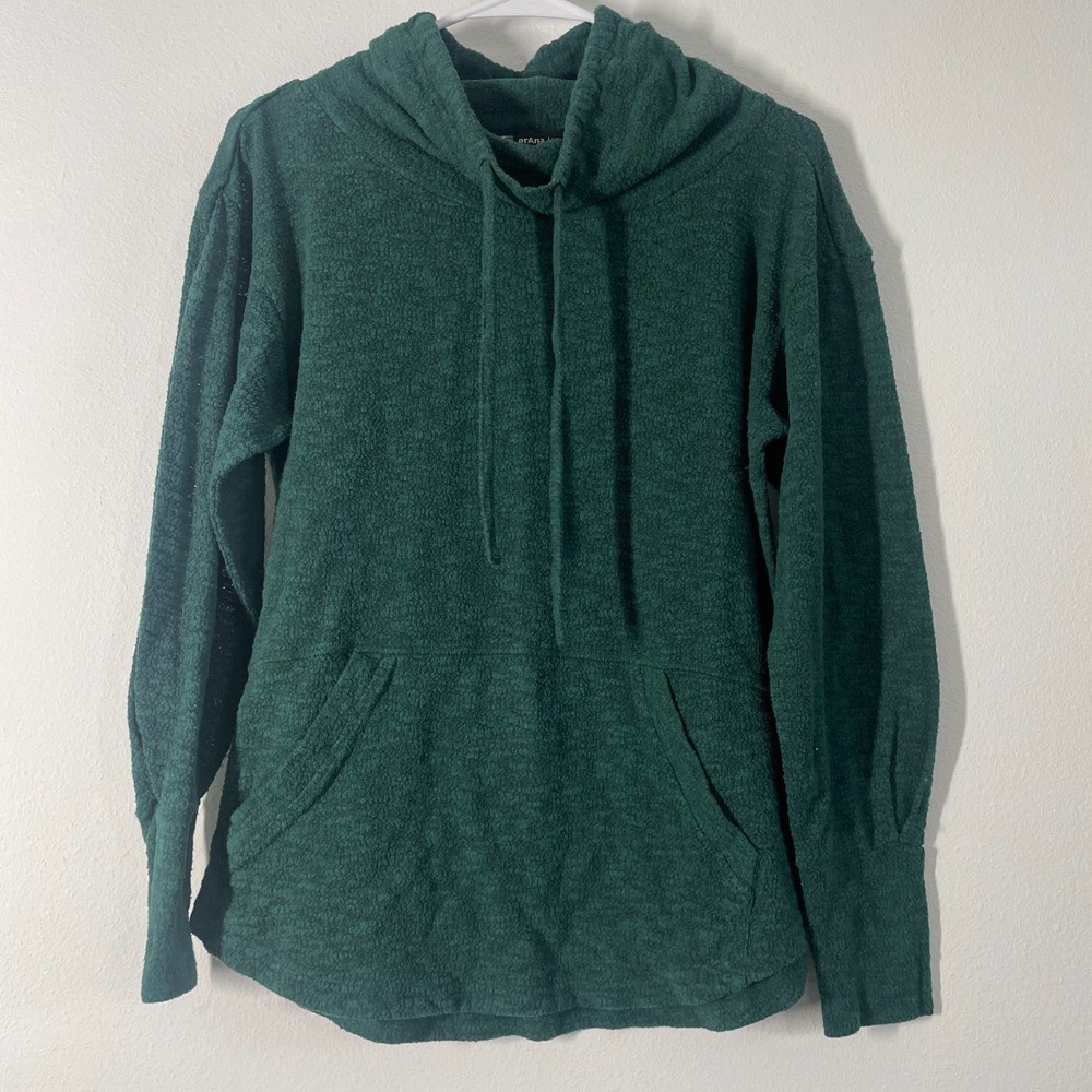 Prana Sweater Mock Neck Pullover Knit‎ Pockets Hiking Outdoor Coast Green